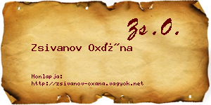 Zsivanov Oxána névjegykártya